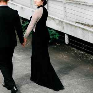 Xscape Maxi Beaded Sleeves Occasion Dress